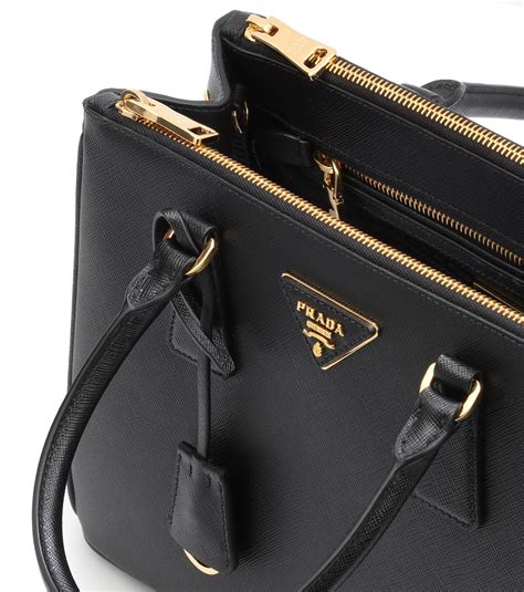 prada saffiano galleria satchel black with white trim|prada saffiano bag.